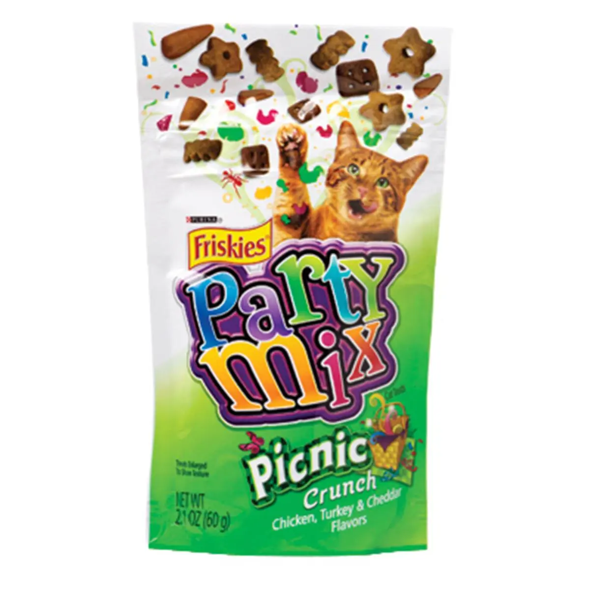 Friskies 57442 Party Mix Picnic Crunch Cat Snack, 2.1 oz. Pet Training & Behavior Aid Treat