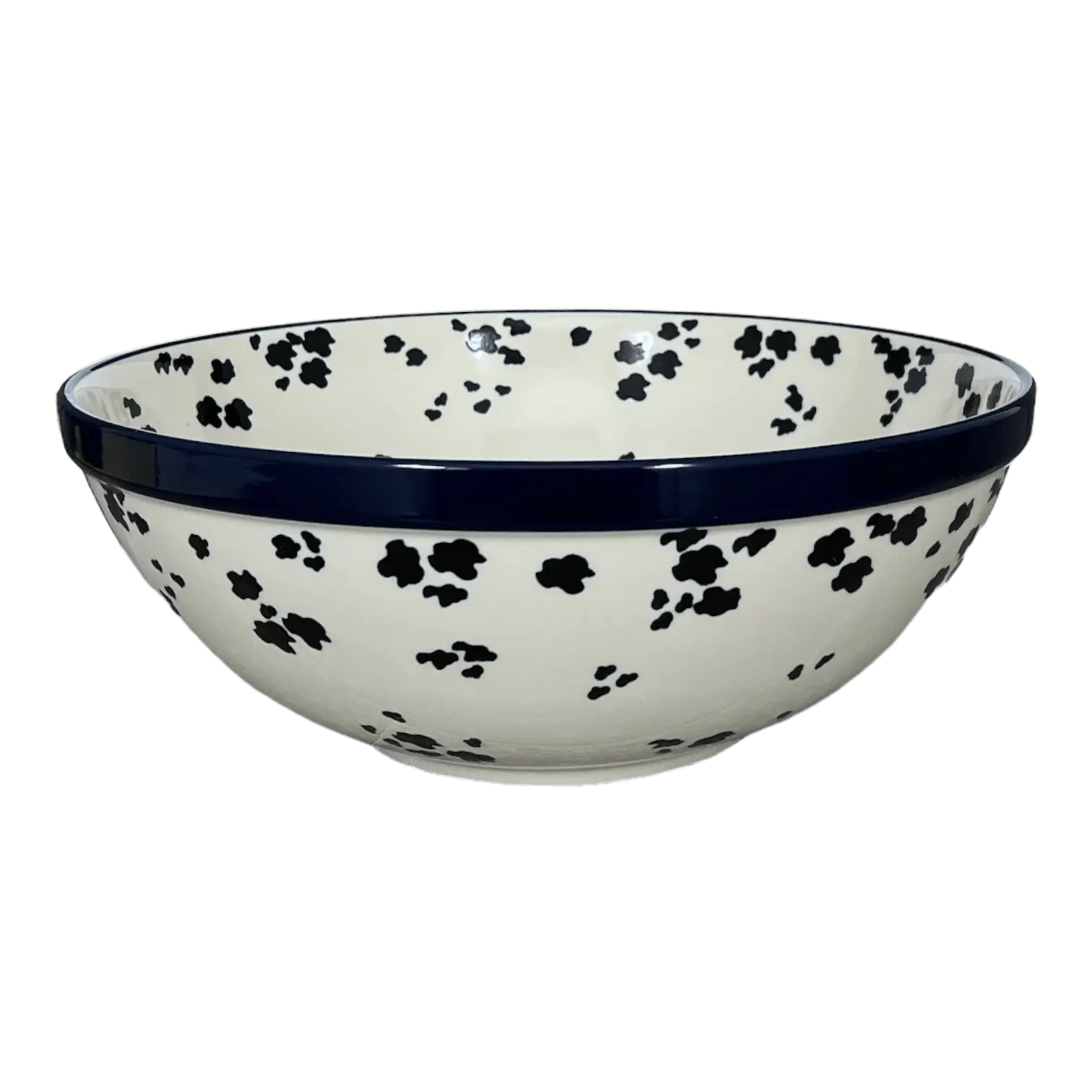 Bowl, Round, 12.75" in "Cowabunga - Blue Rim" by Ceramika Artystyczna | A154-2417X
