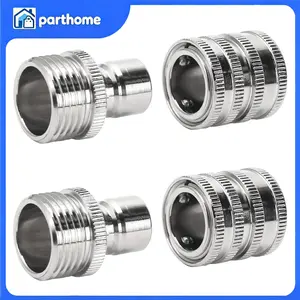 3/4 Inch GHT Stainless Steel Garden Water Hose Quick Connect Fitting, Home Improvement Watering & Irrigation Hose Accessory