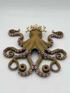 EVGI Studio Coral Crown Octopus ART Ocean Coastal Collection 3D Wall Art Shadow Box Ocean Inspired Sculpture for Coastal Homes High-Quality Collectibles