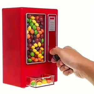 1pc Retro Square Candy Vending Machine Toy, Battery-Free Mini Manual Decor for Party Kitchen Home Office, 365 Days Novelty Gift