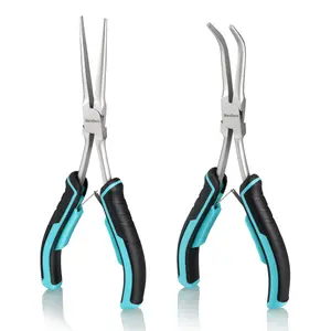 DURATECH 2PCS 7" Long Reach Needle Nose Pliers Set, Long Nose Pliers & Bent Nose Pliers, Small Needle Nose Pliers for Jewelry Making, Wire Wrapping, Wire Bending and Object Gripping on Narrow Space Visit the DURATECH Store