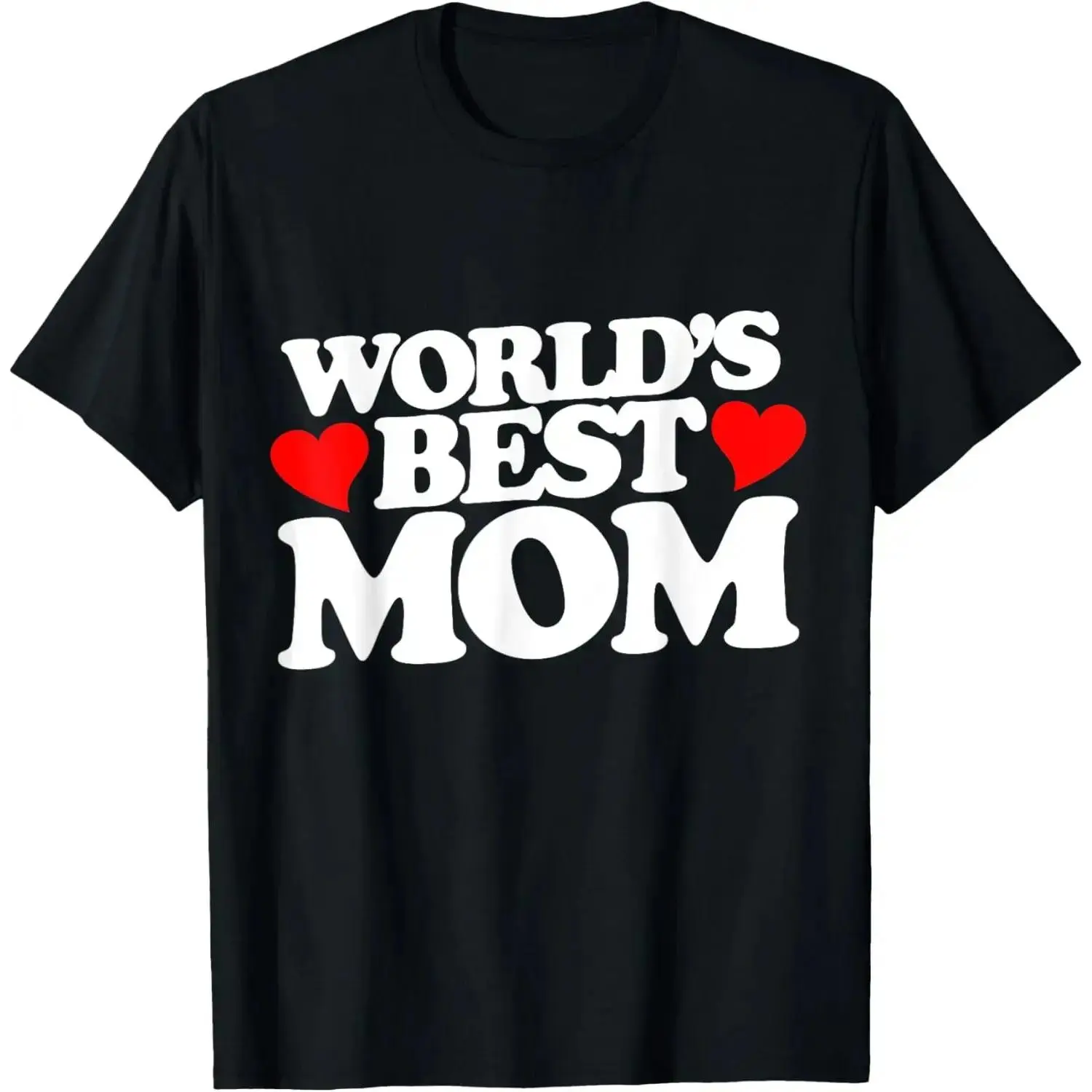 Women's Graphic T-Shirt with 'World's Best Mom' Print, Casual 100% Cotton Crew Neck, Loose Fit Short Sleeve Mother's Day Gift, Shortsleeve, All Seasons, Machine Wash, Round Neck, Custom-Made, Smooth, Seamless, Solid, Fabric, Top, Tops, Clothes, Foldable