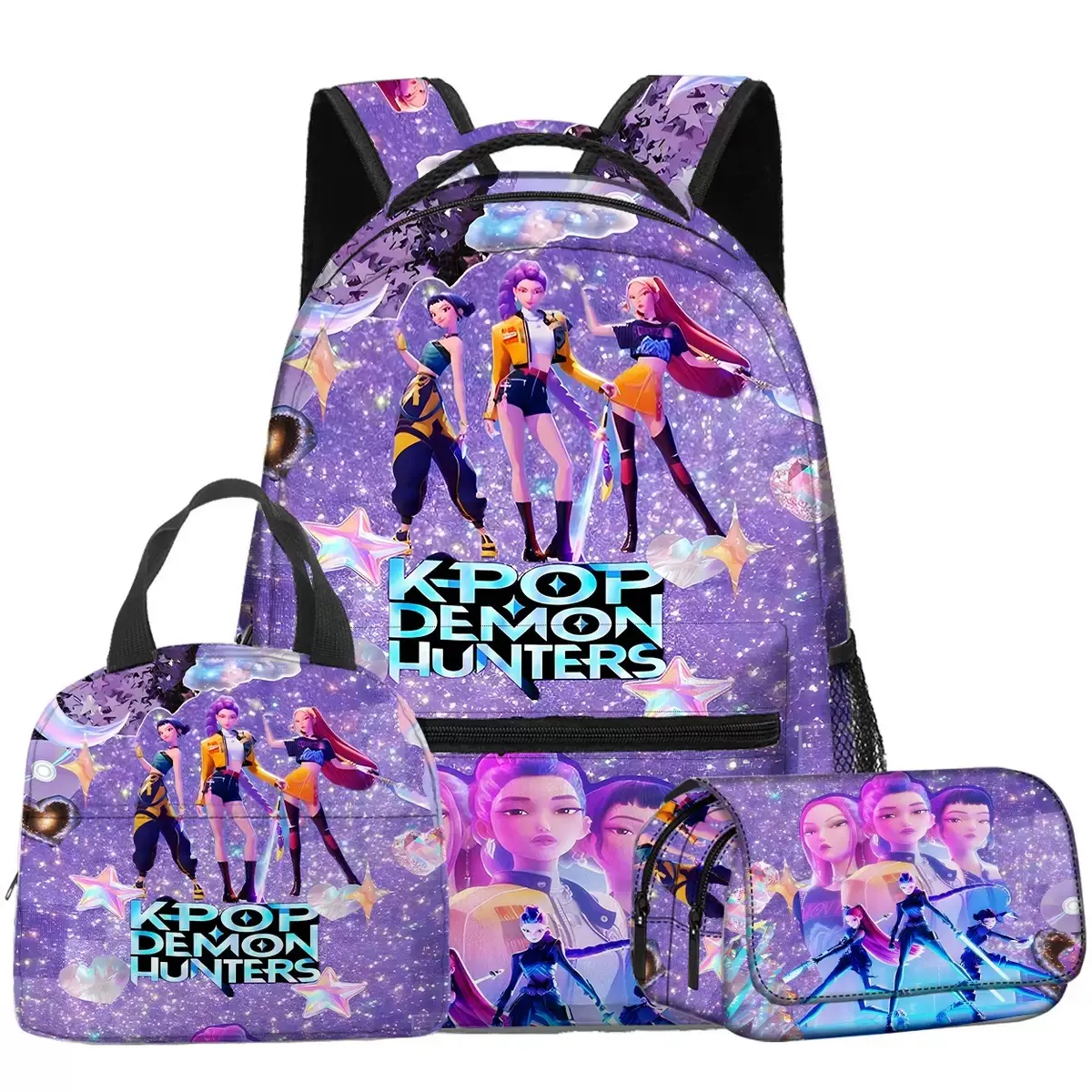 New Style 3D K-POP 3-Piece Set: SchoolBackpack, Lunch Bag, and Pencil Casefashionable and versatile,casual and trendy,suitable for school