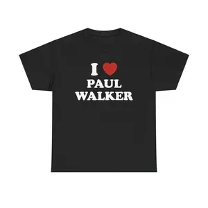 I Love Paul Walker Unisex Tee Shirt, Vintage Graphic Tee Shirt Casual Classic