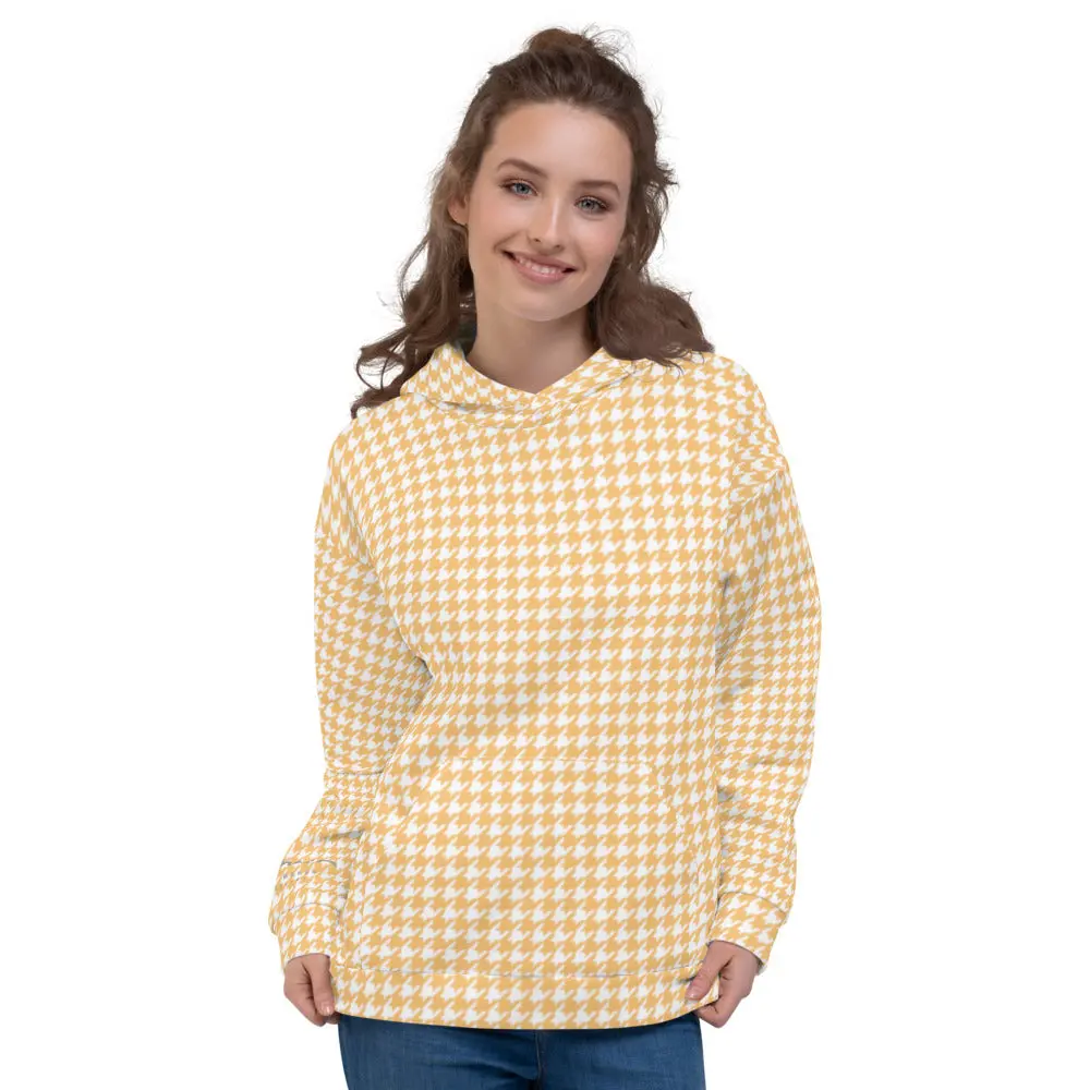 Recycled Unisex Hoodie - Banana Houndstooth - Women