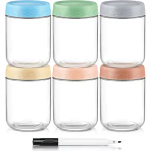 BPA-Free Glass Storage Jars with Airtight Lids - Wide Mouth Mason Food Jars for Meal Prep, Yogurt, Snacks, and More
