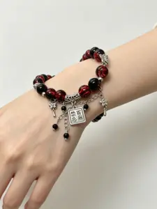 Elegant Butterfly Beaded Bracelet, Ethnic Pattern Rubber Band Jewelry, Casual All-Season Accessory, Perfect Gift for Friends and Mothers