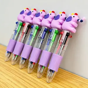 15/25pcs Creative and Lovely Purple Elephant - themed Retractable Four - color Ballpoint Pen. Campus - designed Elephant - series Multicolor Gel Pens for Back - to - School Season, Creative Gifts with Random Colors