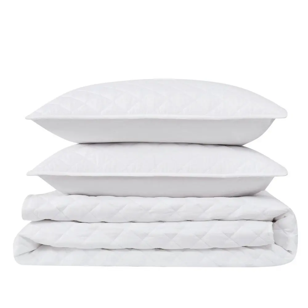 Cannon 3pc King Percale Quilt Set White