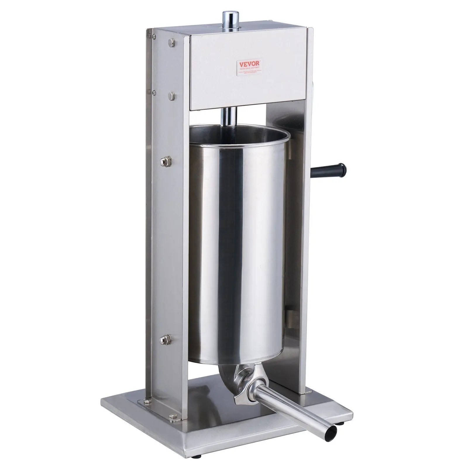 VEVOR Vertical Type Manual Sausage Stuffer, 15L 30 lbs Capacity 304 Stainless Steel Metal Machine, 2-Speed Adjustment, Corrosion-Resistant for Commercial Kitchens, 15 L / 30 Lbs