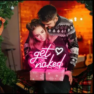 USB-Powered Get Naked Neon Sign for Bedroom Bathroom Room Decoration - Valentines' Day Couple Boyfriends Gift Light