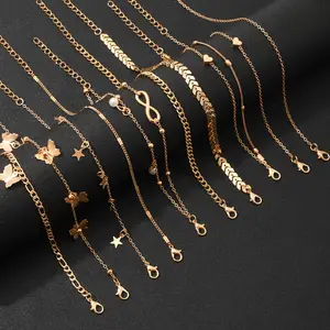 10-Pack Aesthetic Butterfly & Snake Chain Anklets |   Mix & Match Layered Foot Bracelets |   Chic Summer Beach Essentials & Holiday Accessories for Her.