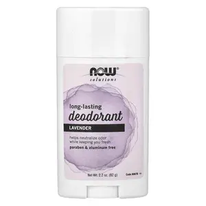 NOW Foods Solutions, Long-Lasting Deodorant, Lavender, 2.2 oz (62 g)