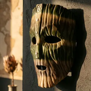 3D Printed Loki's Mask - Unique Design with Textured Surface and Eye Openings for a Distinctive Look