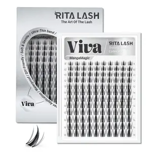 Viva, RITALASH MangaMagic Collection Upgrade U Lashes Eyelash Extensions with Ultra-Dense, Waterproof, Long-Lasting Lashes, Fluffy Cluster Lashes, Diy False Eyelashes, Wet Look, Beginner-Friendly DIY Lashes for a Flawless, Voluminous Look
