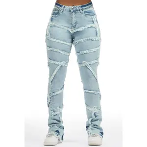 Zytaii Light Wash Stacked Flare Jean