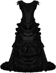 Women's Gothic Victorian Bustle Wedding Gown Renaissance Vintage Evening Long Dress Steampunk Ball Gowns