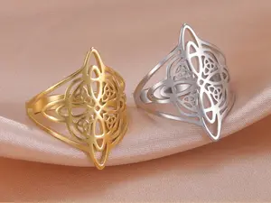 Hot-selling unisex versatile double-layered witch knot Celtic triangle outer frame stainless steel jewelry, a touch of luxury for everyday wear, perfect as a gift for best friends or couples, a unique vintage-style jewelry bracelet. elegant retro sympathy