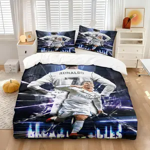 Football Superstar No. 7 Bedding Set Perfect for Real Madrid fans' bedroom decor Includes one duvet cover and one half pillowcase Soft and comfortable bedding Great gift idea