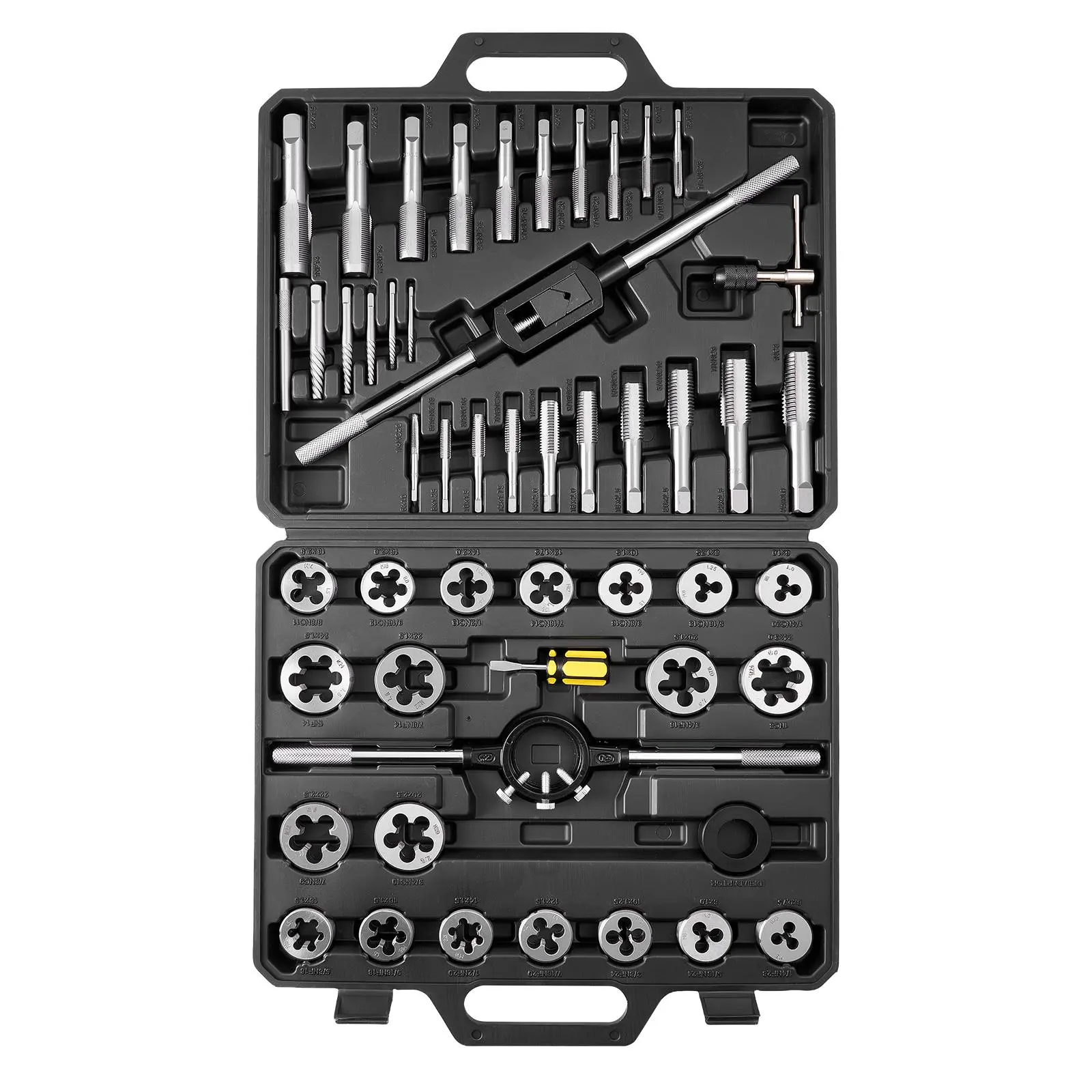 【DealsForYouDays】VEVOR Tap and Die Set, 51-Piece SAE Sizes 1/4" to 1", with Coarse and Fine Thread Taps and Dies, Wrench, Carrying Case and Complete Accessories, Bearing Steel, for Threading and Rethreading Threads