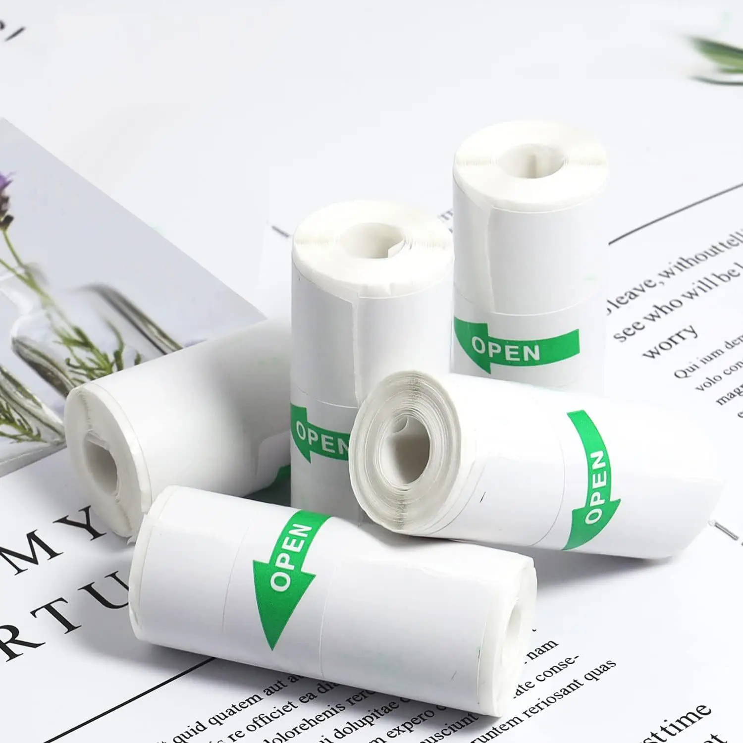 Portable Thermal Printing Paper without Printer, White/Colored Self-adhesive Thermal Printer Paper for Office & Home Use