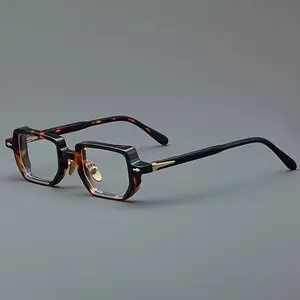 Vintage Tortoiseshell Wide Temple Eyeglasses, Gold Metal Accents, Non-Prescription PC Lenses, Classic Unisex Stylish Durable Eyewear for Men Women