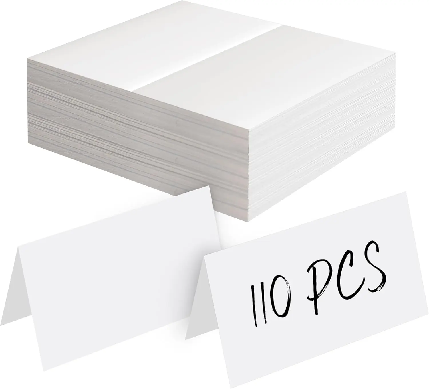 110 count Tent Cards, Small Blank Place Cards Delicate Seating Cards Blank Name Cards Escort Cards for Wedding, Table, Dinner Parties, Receptions (Each Measures 2 x 3.5)