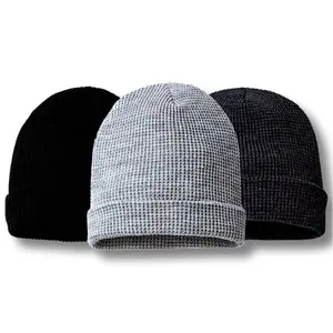 Hat: Alpaca 00187 Avalanche Waffle Cuffed Knitted Winter Beanie