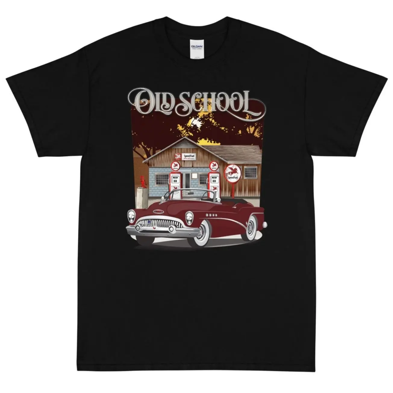 1953 Burgandy Buick Roadmaster Old School T-Shirt  Sweatshirt Hoodie, Car Enthusiast and Fans Gift