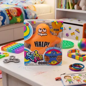 Ja-Ru Suction Cup Squish Dude assorted colors and sayings, child age 3 and up, Fidget novelty toy, TPR material super stretchy