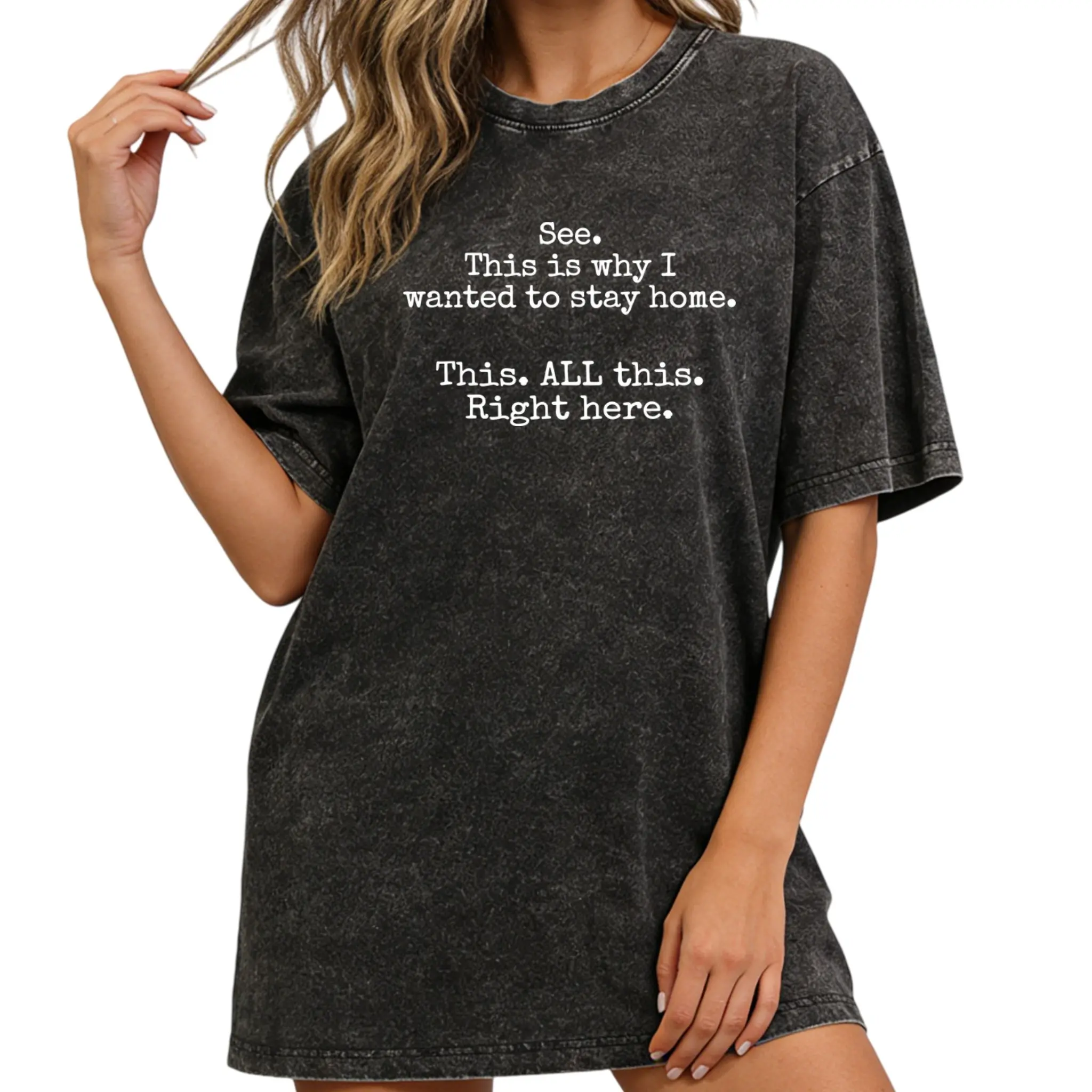 Funny Introvert Graphic Tee – 100% Premium Cotton Washed T-Shirt with 'This Is Why I Wanted To Stay Home' Print