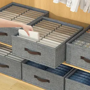 Multi Grid Wardrobe Clothing Storage Box, 1 Count Clothes Storage Box, Fabric Pants Storage Box, Closet Drawer Type Layered Storage, Organiser, Multilayer Storage