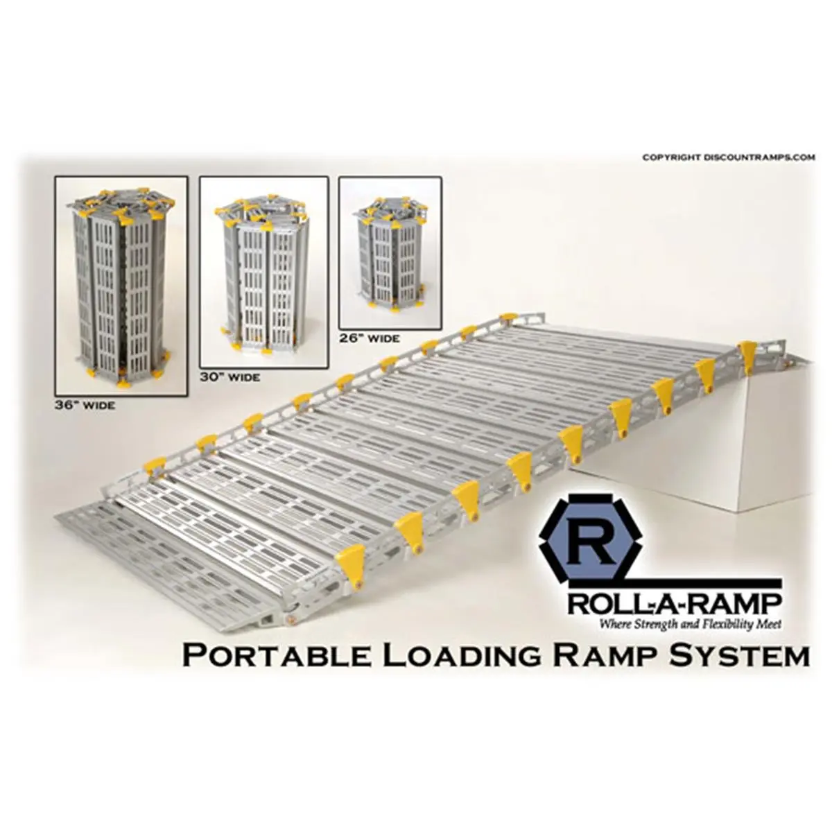 Roll-a-Ramp 30x48 in Roll-Up Car Ramp, Heavy-Duty Aerospace Aluminum with Safety Side Rails, 1000 lb Capacity for Wheelchairs & Scooters, Compact Storage, Easy Transport, Home Accessibility, Vehicle Loading, Optional Accessories Available