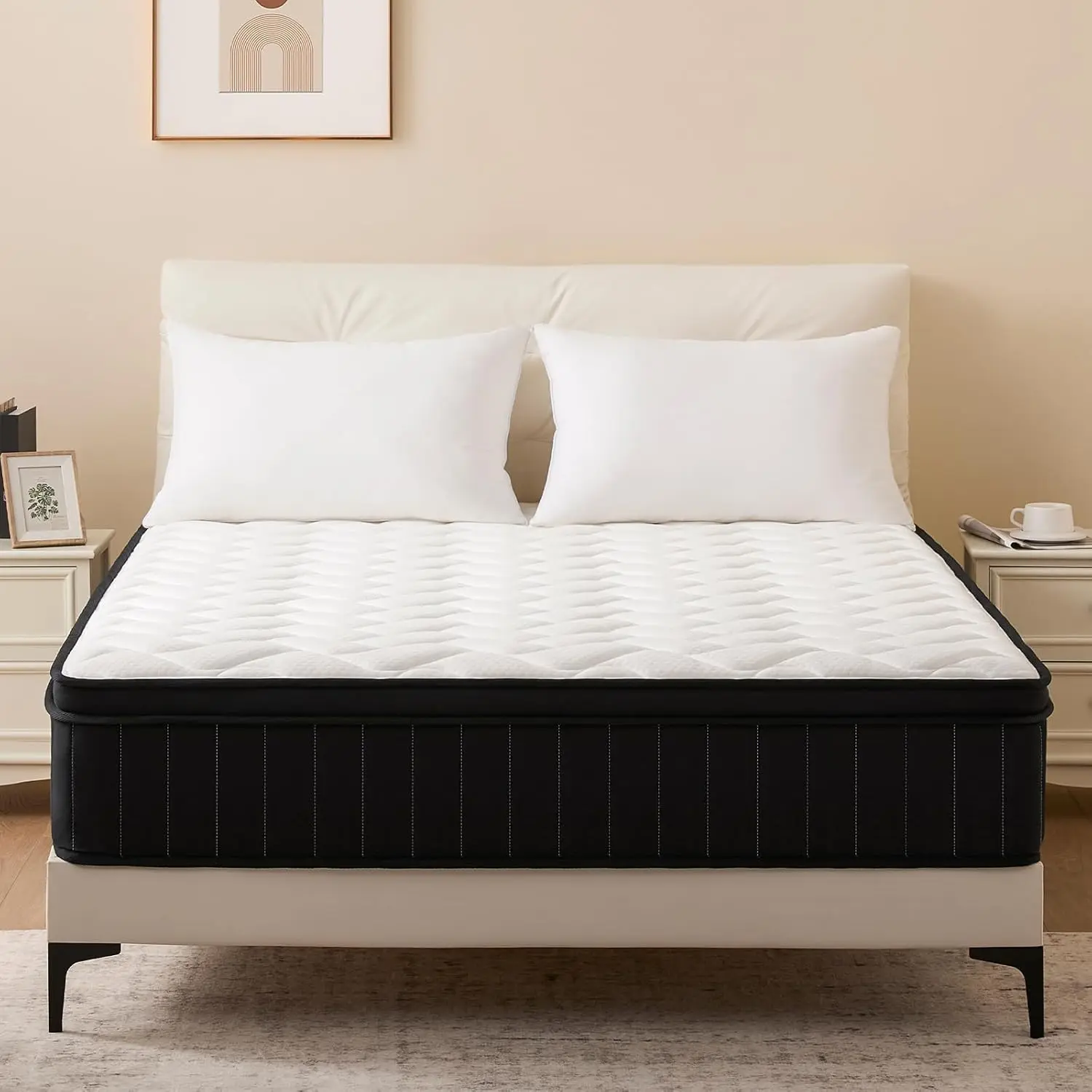 12 in Queen Size Memory Foam Hybrid Mattress in a Box - Independent Spring, Viscoelastic Foam, Medium Firmness, Breathable, Pressure Relief, CertiPUR-US Certified, Mattress Upgrade, Memory Foam Mattresses, Soft