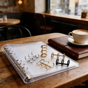 4pcs Practical Book Binding Buckles, Iron Loose-Leaf Rings for DIY Photo Album & Notebook Binding Supplies