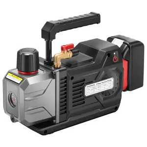 VIVOHOME 1/4 HP 2 CFM Cordless Lithium-Ion 2 Stage HVAC Vacuum Pump, Sparkless Motor for R32 R1234yf R454B R134a R410a Systems, Battery-Powered Auto AC Vacuum Pump for Air Conditioner with Oil Bottle