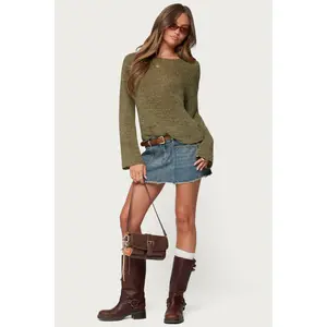 Keiko Studded Denim Mini Skirt Keiko Studded Denim Mini Skirt