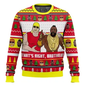 That’s Right, Brother! Hogan & T WWE Ugly Sweater Retro Trendy Ugly Sweater, Sweater Lover Gift For Dad Gift For Mom Outfit For Family Holiday