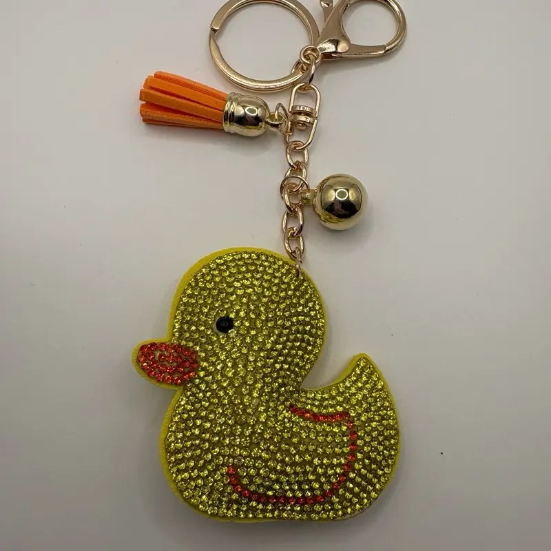 Yellow Duck Rhinestone Keychain / Bag charm