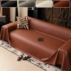 High-End Faux Leather Sofa Cover, Soft Cowhide Look, Luxury Anti-Cat Scratch Full Wrap Sofa Protector, 1pc Premium Sofa Blanket, Sofa Slipcover