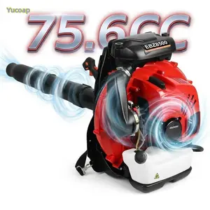 YUCOAP 75.6CC 2-Stroke Backpack Leaf Blower, 850CFM 200MPH High Power Gas Blower For Leaves Snow Yard Outdoor Cleaning