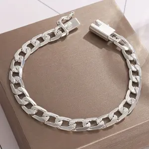 Men's Silver Cuban Link Bracelet | Tarnish Free Hypoallergenic - Perfect for Daily Wear & Gifts for Him