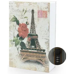 Diversion Book Safe Storage Box (9.5"x6"x2.2"), Dictionary  Safe Can with  Combination Lock, Diversion Book  Safe (Paris,Combination)