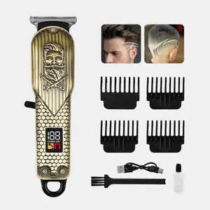 Professional Hair Clipper Kit with 4 Adjustable Guards 8W Motor Digital Display Barber Cape & Oil for Home Haircuts