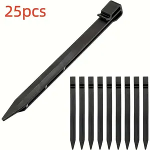 25pcs Plastic Garden Edging Stakes, Landscape Edge Anchoring Pins, Fabric Fixing Poles, Lawn Nails, Deck Board Anchor, Grass Barrier
