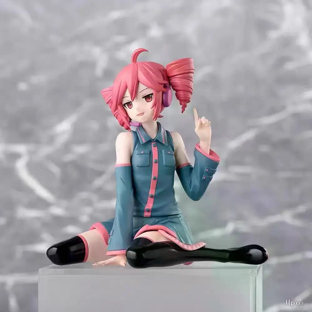 Hatsune Miku Sitting Figure, Vocaloid Virtual Idol Collectible Statue, Cute Girl Ornament Gift