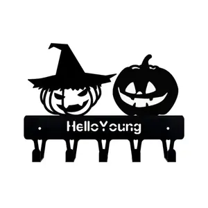 Fine metal decorative hook—Halloween-themed, shaped like a scary pumpkin.