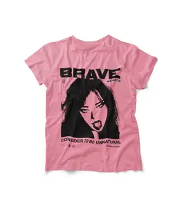Bold Statement Tee - BRAVE Graphic T-Shirt, Empowerment Gift for Friends, Unisex Fashion Must-Have, Everyday Inspiration Wear, Casual Tee Womenswear Cotton Top Sleeve Comfortable Fit Medium Lightweight