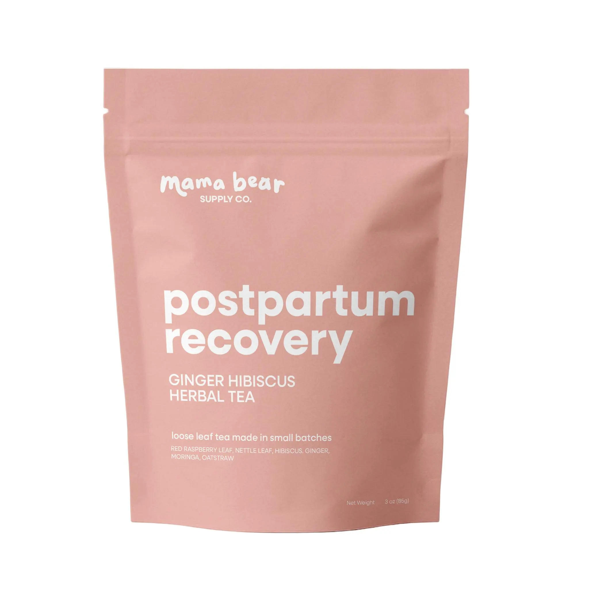 Postpartum Recovery Tea - Ginger Hibiscus Herbal Blend for Postpartum Recovery & Women's Health - 4th Trimester Beverage Drink by Mama Bear Supply Co.